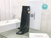 Givenchy Shark Lock Leather Knee-High Boots In Black Size 36-40 - 6