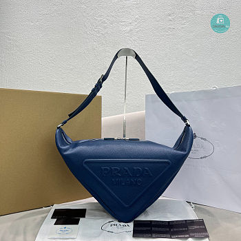  Prada Navy Blue Saffiano Triangle Bag Size 60x28x31cm