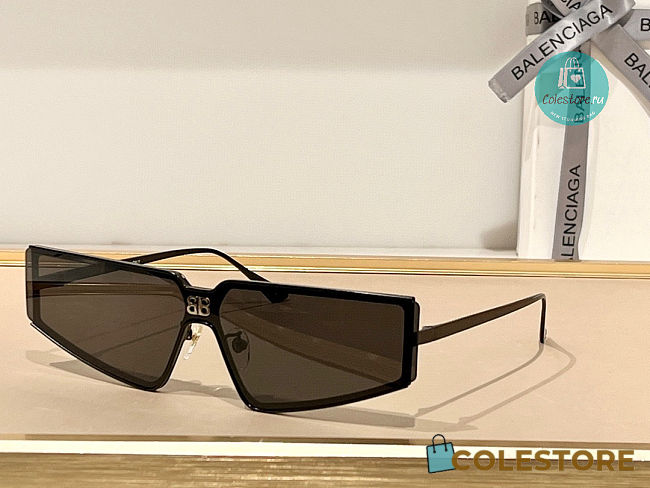 Balenciaga Shield 2.0 Rectangle-Frame Black Sunglasses - 1