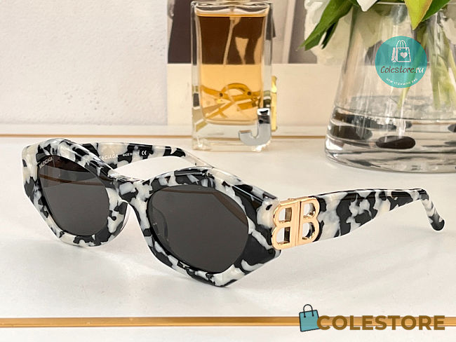 Balenciaga Black/White Sunglasses - 1