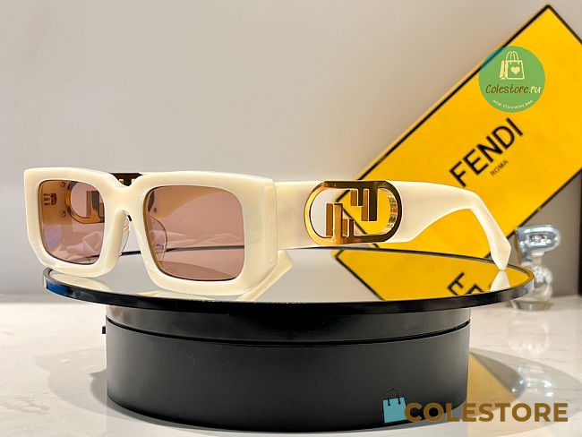Fendi White Chunky Sunglasses  - 1