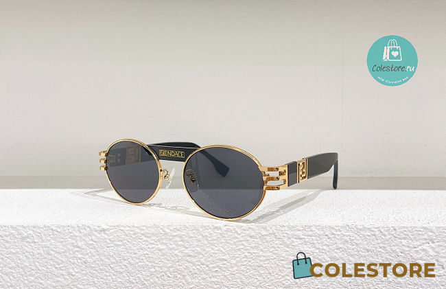 Fendi V3 Oval Fendace Black Sunglasses - 1