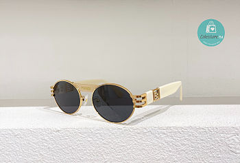 Fendi V3 Oval Fendace White Sunglasses