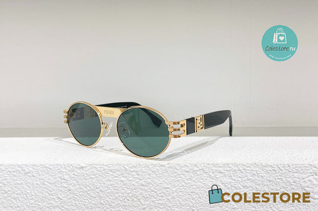 Fendi V3 Oval Fendace Green Sunglasses - 1