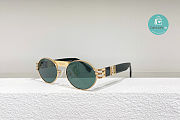 Fendi V3 Oval Fendace Green Sunglasses - 1