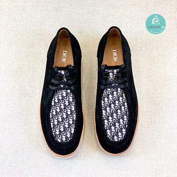 Dior Men's Black Oblique Derby Shoes 