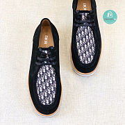 Dior Men's Black Oblique Derby Shoes  - 3