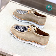 Dior Men's White Oblique Derby Shoes  - 6