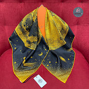 Hermes Silk Scarf Blue/Yellow Horse Size 90cm - 4