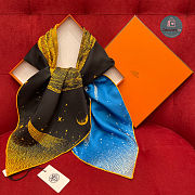 Hermes Silk Scarf Blue/Yellow Horse Size 90cm - 6