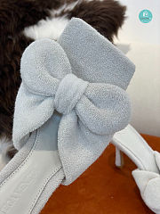Bottega White Veneta Towel Stretch Bow Heel Size 35-41cm - Height 9cm - 6