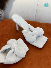 Bottega White Veneta Towel Stretch Bow Heel Size 35-41cm - Height 9cm - 5