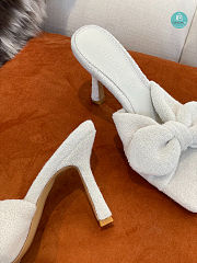 Bottega White Veneta Towel Stretch Bow Heel Size 35-41cm - Height 9cm - 3