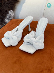 Bottega White Veneta Towel Stretch Bow Heel Size 35-41cm - Height 9cm - 2
