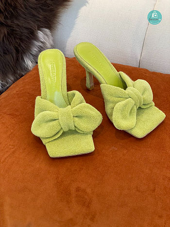 Bottega Light Green Veneta Towel Stretch Bow Heel Size 35-41cm - Height 9cm