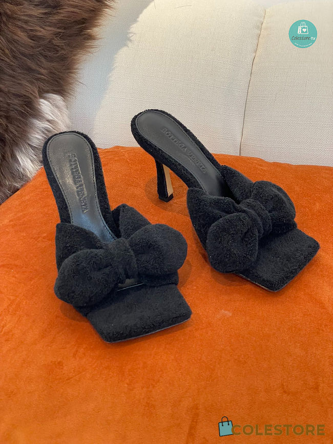 Bottega Black Veneta Towel Stretch Bow Heeled Heel Size 35-41cm - Height 9cm - 1