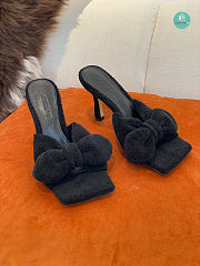 Bottega Black Veneta Towel Stretch Bow Heeled Heel Size 35-41cm - Height 9cm - 1