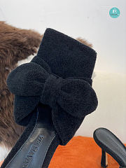 Bottega Black Veneta Towel Stretch Bow Heeled Heel Size 35-41cm - Height 9cm - 3