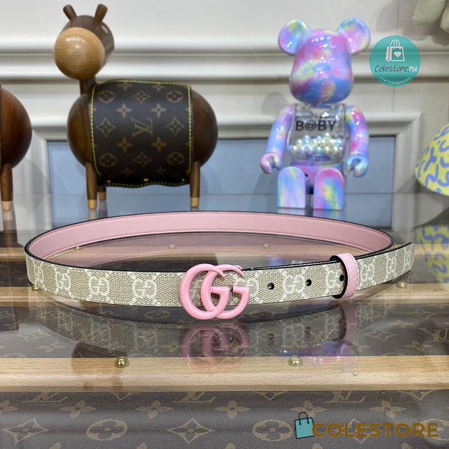 Gucci GG Marmont Buckle Pink Belt 2cm - 1