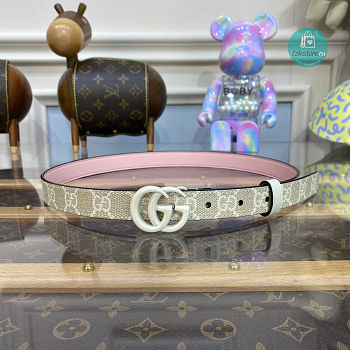 Gucci GG Marmont Buckle White Belt 2cm