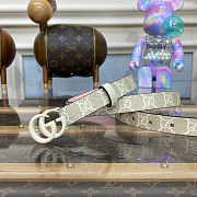 Gucci GG Marmont Buckle White Belt 2cm - 4