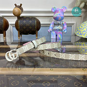 Gucci GG Marmont Buckle White Belt 2cm - 3