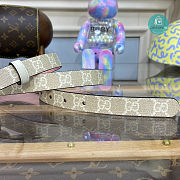 Gucci GG Marmont Buckle White Belt 2cm - 2