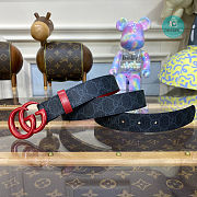  Gucci GG Marmont Buckle Red Belt 3cm - 1