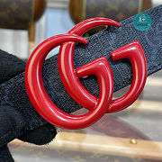  Gucci GG Marmont Buckle Red Belt 3cm - 5