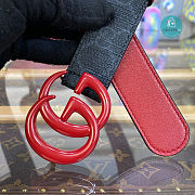  Gucci GG Marmont Buckle Red Belt 3cm - 2