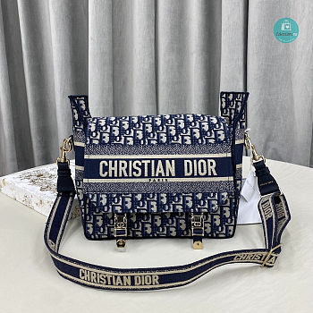 Diorcamp Small Bagblue Oblique Embroidery Size 28cm