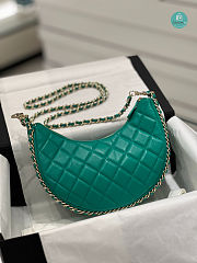 Chanel 23P Hobo Loop Bag Green Moon Bag Light Gold Hardware 15x20x6cm - 1