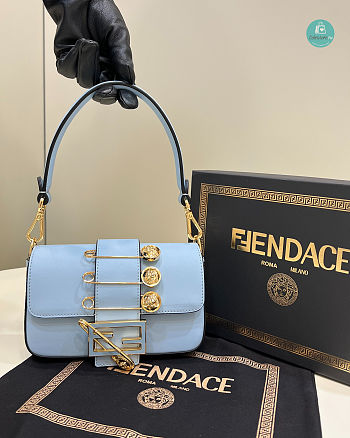 Fendi x Versace Baguette Blue Bag 20x13x5cm