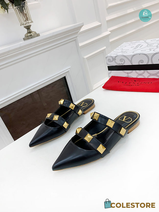 Valentino Garavani Black Rockstud Roman Strap Size 35-41cm - 1