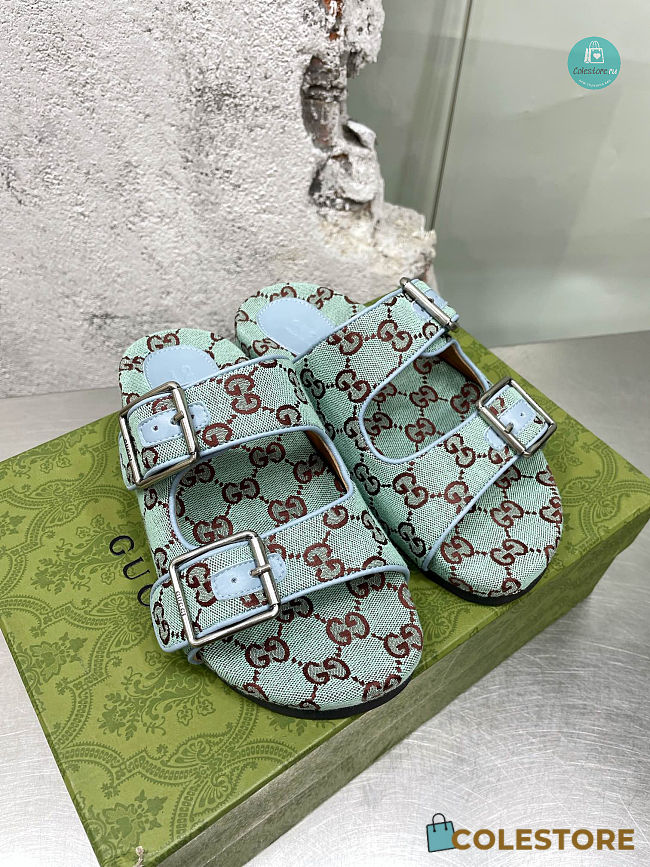 Gucci Slide Mint Sandal With Straps Size 35-40cm - 1
