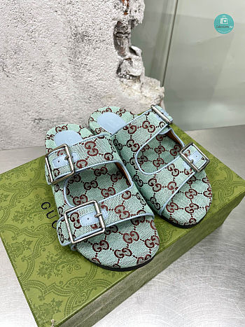 Gucci Slide Mint Sandal With Straps Size 35-40cm