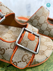  Gucci Slide Orange Sandal With Straps Size 35-40cm - 4