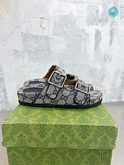  Gucci Slide Blue Sandal With Straps Size 35-40cm - 2