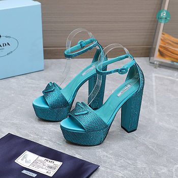 Prada Crystal Sandals Size 35-42cm. Height 13.5cm
