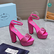 Prada Crystal Sandals Pink Size 35-42cm. Height 13.5cm - 2