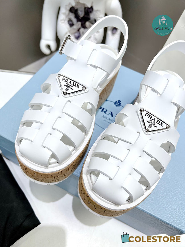 Prada Platform Sandals White 5cm - 1