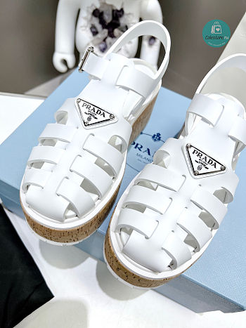 Prada Platform Sandals White 5cm