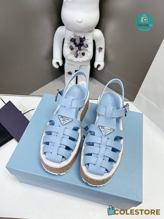 Prada Platform Sandals Blue 5cm - 1