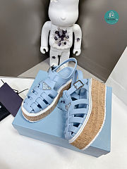 Prada Platform Sandals Blue 5cm - 4