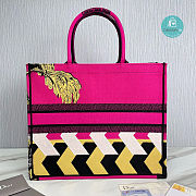 Dior Pink Book Tote Bag De Jouy Embroidery Size 36x28x17cm - 3