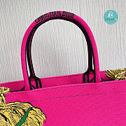 Dior Pink Book Tote Bag De Jouy Embroidery Size 36x28x17cm - 2