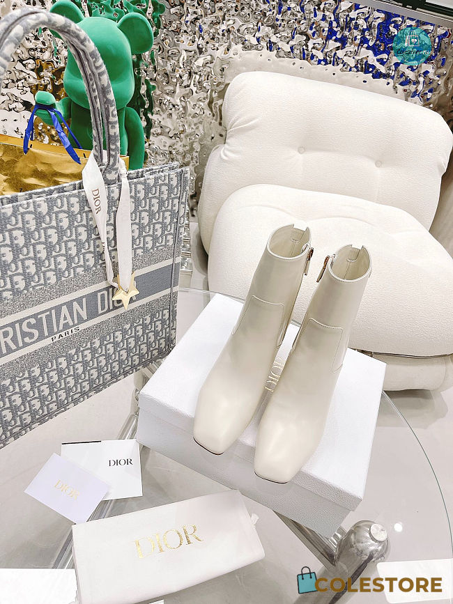 Dior White Rhodes Heeled Ankle Boot Size 35-41cm - 1