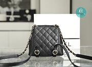 Chanel Backpack Grained Shiny Calfskin & Gold-Tone Metal Black 20cm - 5