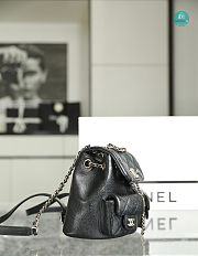Chanel Backpack Grained Shiny Calfskin & Gold-Tone Metal Black 20cm - 3