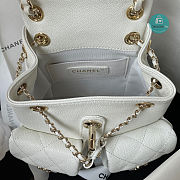 Chanel Backpack Grained Shiny Calfskin & Gold-Tone Metal White 20cm - 4